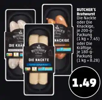 PENNY BUTCHER'S Bratwurst  je 200/180-g-Packung Angebot