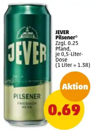 PENNY JEVER Pilsener je 0,5-Liter-Dose Angebot