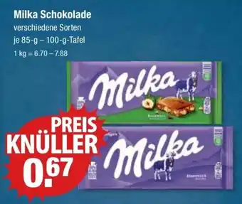 V Markt Milka Schokolade verschiedene Sorten je 85-g - 100-g-Tafel Angebot