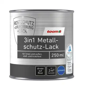 toom Baumarkt 3in1 metallschutzlack schwarz glänzend 250 ml Angebot