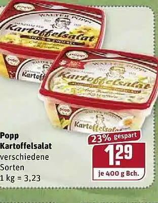 REWE Kaufpark Popp Kartoffelsalat 400g Angebot