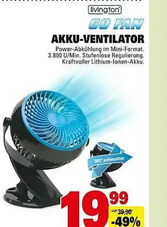 Edeka Livington Go Fan Akku-ventilator Angebot