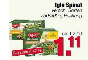 Edeka Scherer Iglo Spinat Angebot