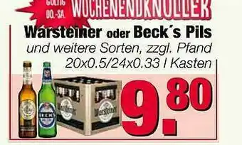 Edeka Scherer Warsteiner Oder Beck's Pils Angebot