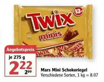 Globus Mars Mini Schokoriegel Angebot