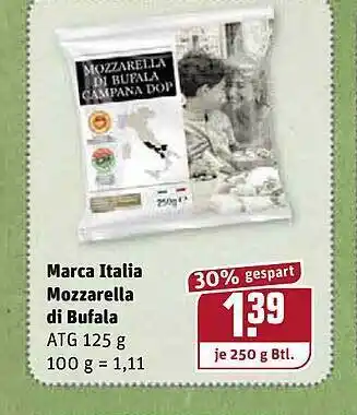 REWE Kaufpark Marca Italia Mozzarella Di Bufala 250g Angebot