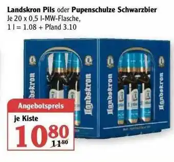 Globus Landskron Pils Oder Pupenschulze Schwarzbier Angebot