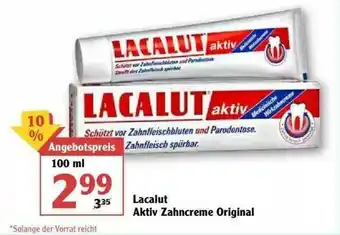 Globus Lacalut Aktiv Zahncreme Original Angebot