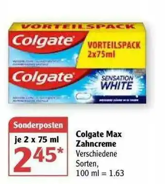 Globus Colgate Max Zahncreme Angebot