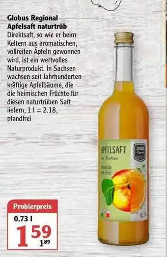 Globus Globus Regional Apfelsaft Naturtrüb Angebot