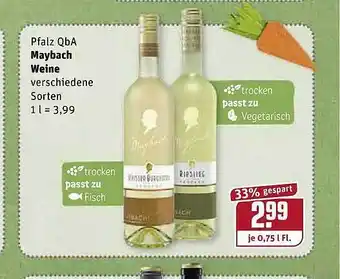 REWE Kaufpark Pfalz QbA Maybach Weine 0,75L Angebot