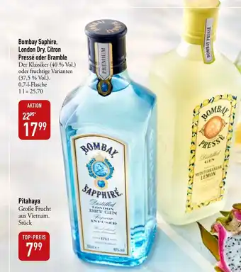 Galeria Markthalle Bombay Saphire, London Dry. Citron Pressé oder Bramble 700ml Angebot