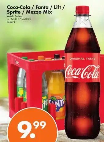 Trink und Spare Coca-Cola / Fanta / Lift / Sprite / Mezzo Mix 12*1L Angebot