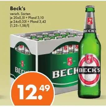 Trink und Spare Beck's versch. Sorten 20*500ml/24*330ml Angebot