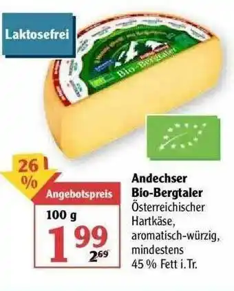 Globus Andechser Bio-bergtaler Angebot