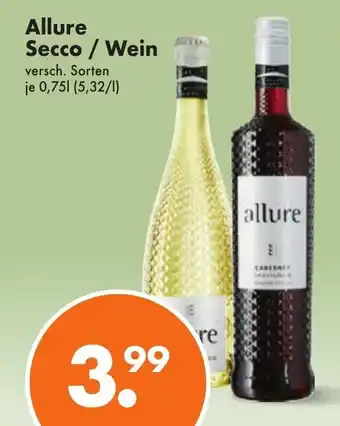 Trink und Spare Allure Secco / Wein versch. Sorten 750ml Angebot