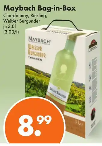 Trink und Spare Maybach Bag-in-Box Chardonnay, Riesling, Weißer Burgunder 3L Angebot