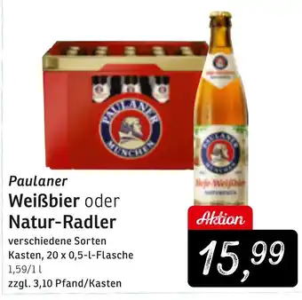 KONSUM Paulaner Weißbier oder Natur-Radler 20*500ml Angebot