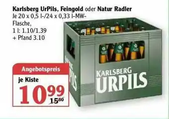 Globus Karlsberg Urpils, Feingold Oder Natur Radler Angebot