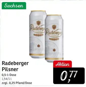 KONSUM Radeberger Pilsner 500ml Angebot