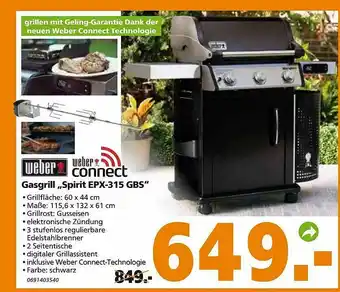 Globus Baumarkt Weber Gasgrill „spirit Epx-315gbs” Angebot