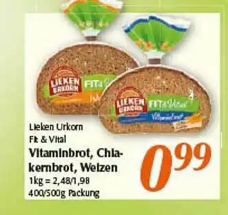 inkoop Lieken Urkorn Fit & Vital Vitaminbrot, Chiakernbro, Weizen Angebot