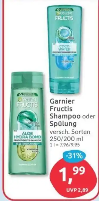 Budni Garnier Fructis Shampoo oder Spülung 250/200ml Angebot