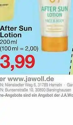 Jawoll After Sun Lotion Angebot