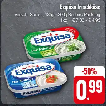 Edeka Exquisa Frischkäse versch. Sorten, 135g-200g Becher/Packung Angebot