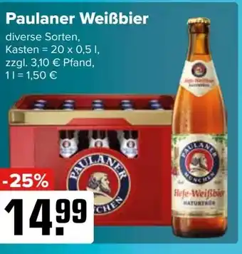 Logo Getränkemarkt Paulaner Weißbier 20*500ml Angebot