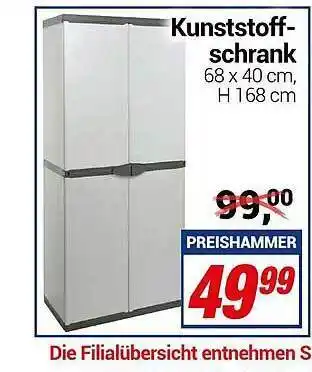 CENTERSHOP Kunstsoffschrank Angebot