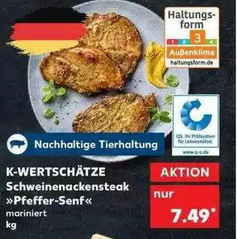 Kaufland K-wertschätze Schweinenackensteak „pfeffer-senf” Angebot