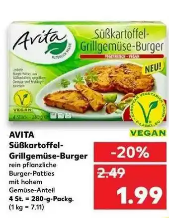 Kaufland Avita Süßkartoffel-grillgemüse-burger Angebot