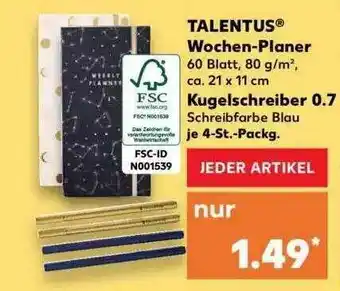 Kaufland Talentus Wochen-planer Kugelschreiber Angebot