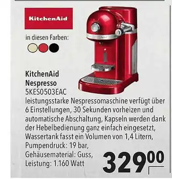 CITTI Markt Kitchenaid Nespresso 5kes0503eac Angebot