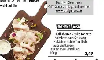 CITTI Markt Kalbsbraten Vitello Tonnato Angebot