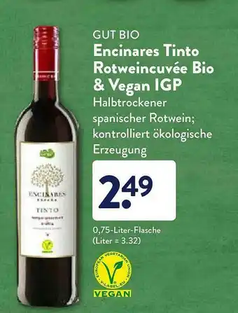 Aldi Nord Gut Bio Encinares Tinto Rotweincuvée Bio & Vegan Igp Angebot