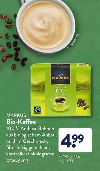 Aldi Nord Markus Bio-kaffee Angebot