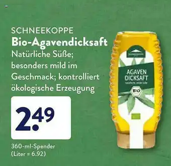 Aldi Nord Schneekoppe Bio-agavendicksaft Angebot