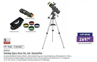 Aldi Nord Bresser Teleskop Spica-astro-set, Inkl. Sonnenfilter Angebot