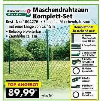 Norma24 Powertec Garden Maschendrahtzaun Komplett-set Angebot