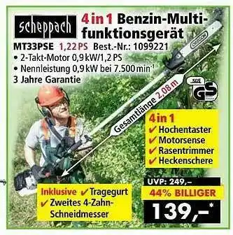 Norma24 Scheppach 4in1 Benzin-multifunktionsgerät Angebot