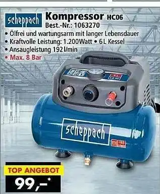 Norma24 Scheppach Kompressor Hc06 Angebot