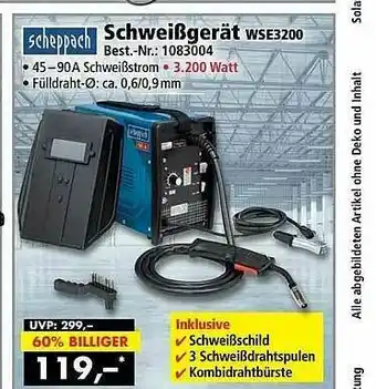 Norma24 Scheppach Schweißgerät Wse3200 Angebot