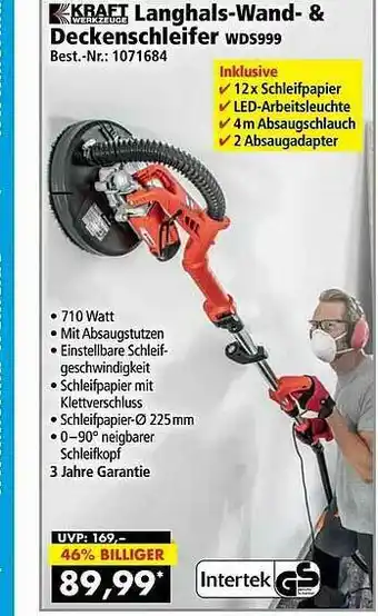 Norma24 Kraft Langhals-wand- & Deckenschleifer Wds999 Angebot