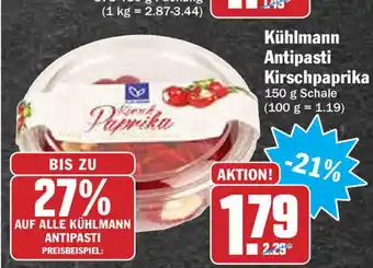 Hit Kühlmann Antipasti Kirschpaprika 150g Angebot