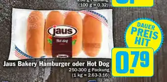 HIT Ullrich Jaus Bakery Hamburger oder Hot Dog 250-300g Angebot