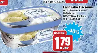 Hit Landliebe Eiscreme 675-750ml Angebot