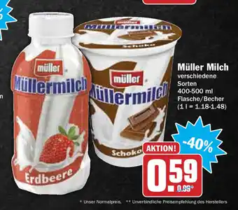 Hit Müller Milch 400-500ml Angebot