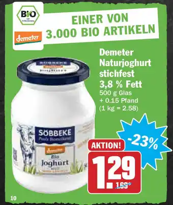 HIT Ullrich Demeter Naturjoghurt stichfest 3,8% Fett 500g Angebot